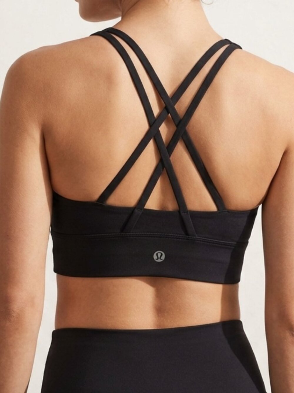 Lululemon Black Strappy Criss-Cross Back Sports Bra Size 12